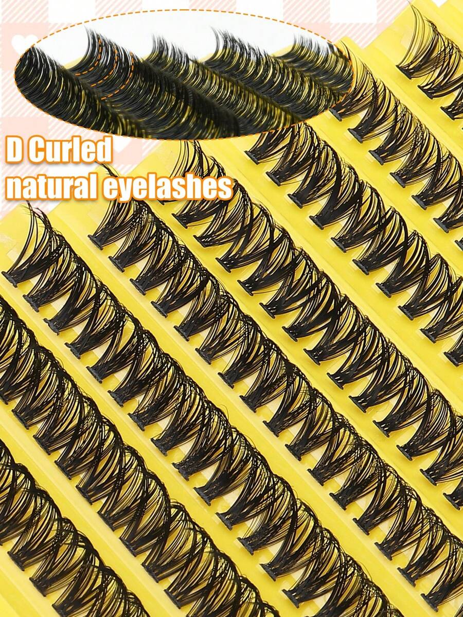 10 Row 200PCS Dramatic Eyelashes Bundles Crossed Natural Soft Faux Mink Individual Fluffy DIY Clusters Lashes Segmented Eyelash Extensions Makeuplash Clusters,Eyelash Clusters,Individual Eyelashes,Lashes,Fake Lashes - D - View 1