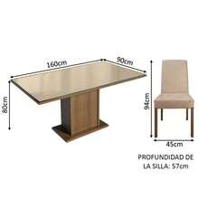 MADESA Dining Table & Chair Sets - Brown and Cream - View 4