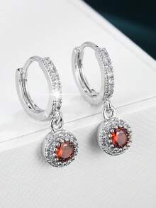 1对女士耳环，时尚精致垂坠耳环，百搭优雅设计，经典合成立方氧化锆耳环 - 耳環耳環 - 查看 9