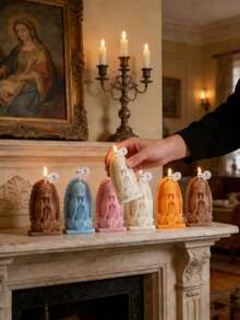 瓜达卢佩圣母祈祷蜡烛，多色香薰蜡烛，家居装饰灵性礼物，可用于节日家居装饰、家庭节日派对礼物交换、节日送礼等。 - 1PC - 查看 3