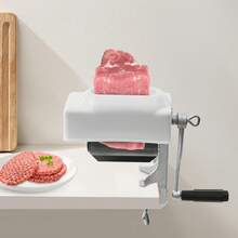Commercial Manual Meat Tenderizer Machine, Meat Tenderizer Tool, Quick And Easy Pork Beef Chicken Steak Flatten Tool, Stainless Steel Construction Clamp-On Rolling Meat Tenderizer Kitchen Tool - Silver - View 1