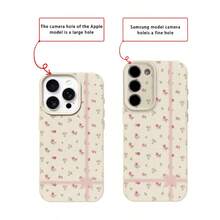 1pc TPU Material Elegant Lace Floral Pattern Phone Case Suitable Compatible With Iphone 17 Pro Max/17/16 Pro Max/15/13/12/11, S20 FE/A15/S24/A55, Note 11/Note 12/Note 13 Pro, Full Coverage Anti-Drop Soft Protective Phone Cover - White - View 7
