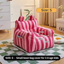 Bean Bag Chairs Children Adults Teen-AGER Bean Bag Cover Bean Bag Armchair Cover Without Filler Beanbag Sofa Floor Pouf Chair Sofa Case Frameless Faux Cashmere Fleece - Pink - View 2