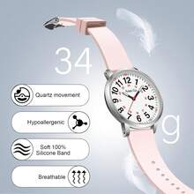 - Reloj de enfermería para enfermeras, médicos, estudiantes, mujeres, hombres, impermeable, 24 horas, esfera de luz de hora mili - pequeñorosa - Ver 3