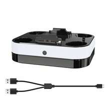 P5 Controller Charging Station Compatible With Dualsense Edge Controller, Fast Charging Cradle Stand With Cable, Dual-Controller Charging Station For 5 And DualSense Edge Controller, With 9-Color RGB Lights - Black and White - View 11