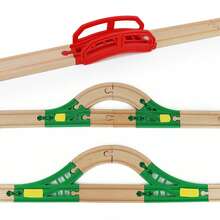 Train Track Expansion Pack – Includes Red Bridge, Switch Tracks & Connectors – Compatible With Most Train Sets And Tracks - Multicolor - View 1