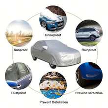 Universal Funda Para Coche Impermeable Protección Solar/Polvo,Resistente al polvo y a la lluvia, Apto para uso diario,Altas temperaturas y tiempo lluvioso o nevado,Grande y Extra Grande - XXL-5,3*2,0*1,5 M - Ver 4