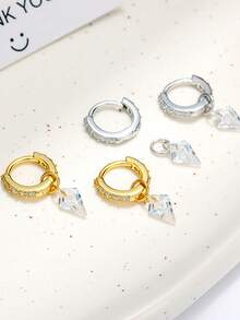 1枚S925纯银镶钻水滴形肚脐环，送给妈妈、女朋友或姐妹的完美礼物 - 單隻 - 查看 6