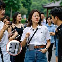 2025 New Wireless Lavalier Mic With Amplifier - Mini Portable "Voice Booster" For Tour Guides, Teachers & Class Use, Crystal-Clear Sound, Easy Clip-On Design - 黑色 - 查看 10