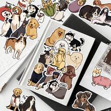 50 Peças Adesivos Decorativos de Cachorro Fofo Pintados à Mão para Capa de Celular, Laptop, Copo de Água, Carro, Bicicleta - Multicolorido - Visão 8