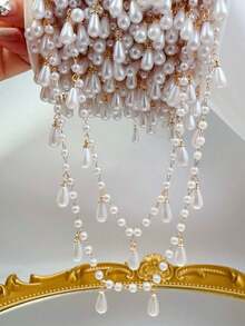 1米ABS仿珍珠水滴形流苏链，适用于项链、手链DIY首饰制作链条材料 - 珍珠鏈條 - 查看 10