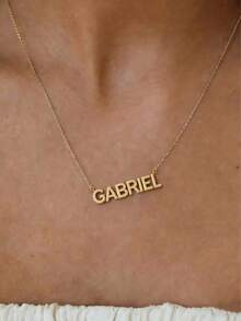 定制文字项链，嘻哈风格个性化吊坠项链，女士珠宝，尼龙吊坠项链，定制文字首饰，送给情侣、朋友和父母的完美礼物，银色时尚，秋季时尚，休闲简约，简约，中性，时尚定制，个性化，独特，送给女友、母亲、家人的理想礼物，母亲节礼物 - 風格2滿鑽項鍊 - 查看 11