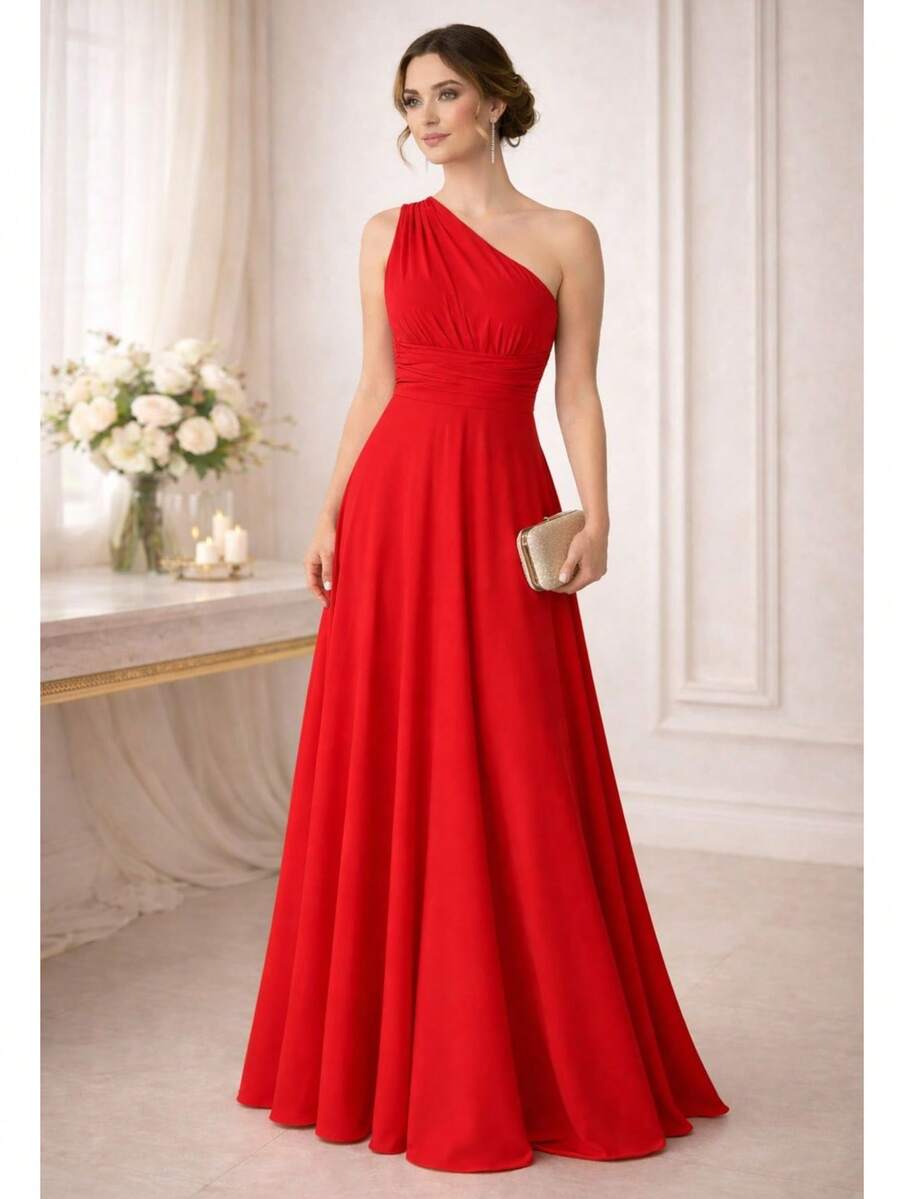 Bridesmaid Dress Party Guests Reception Graduation Without Shine Limp Mule In Fluity - Đỏ - Xem 1