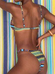 2026 Women's Beach Summer Swimsuit Set Random Print Spaghetti Strap Sexy Bikini , Summer Outfits - 彩色 - 查看 4