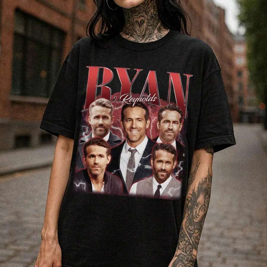 Plus Size-Funny Men's And Women's Round Neck T-Shirt Women's  Fashion T-Shirt,Ryan Reynolds Homage Shirt Ryan Reynolds Deadpool 90s Bootleg Shirt |   Vintage Wolverine Deadpool Shirt |    Vintage Shirt - màu đen - Xem 1