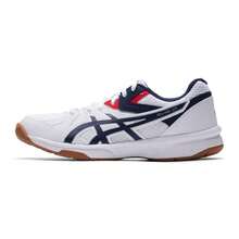 Asics 男女通用羽毛球鞋，缓震羽毛球鞋，RIVRE CF 舒适运动休闲轻便羽毛球鞋 1073A083-100 - 白色/藍色 - 查看 1