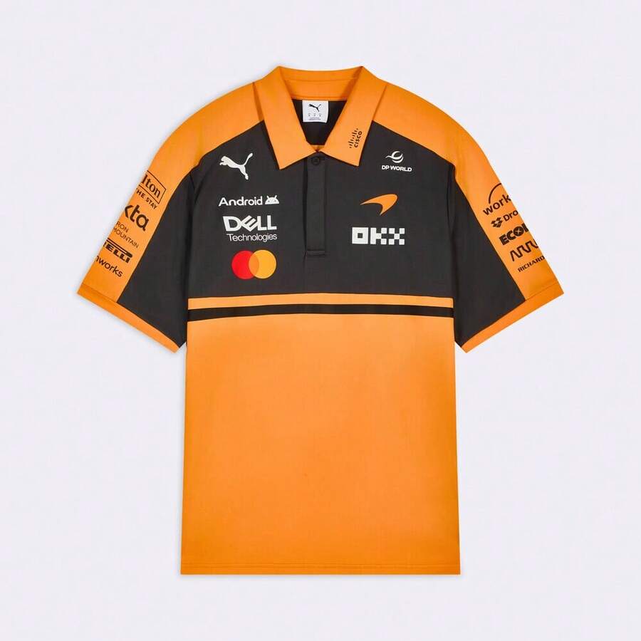 Puma 男士迈凯伦 Polo 衫，针织领短袖 T 恤 71395101 - 亮橙色 - 查看 1