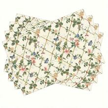 4pcs Placemat  Single Sided Printing 12x18 Inch Placemats, Floral Trellis Seamless Pattern, Garden Flower Repeat Pattern, Kitchen, Dining Table, Home Decoration Placemats Dyd28 - Multicolor - View 3