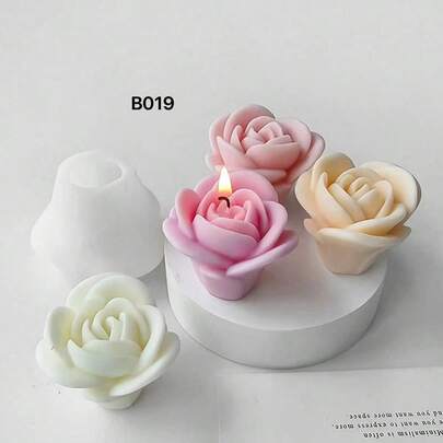 玫瑰香氛蜡烛硅胶模具 DIY情人节花朵手工皂树脂石膏蜡烛装饰模具，多功能模具