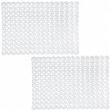 Pack Kitchen Sink Mat Plastic Protect Mat PVC -Friendly Kitchen Adjustable Stainless Steel/Porcelain Dish Drying Pad Protector For Bottom Of Sink, 15 X 11 Inches (Clear) - 清除 - 查看 1
