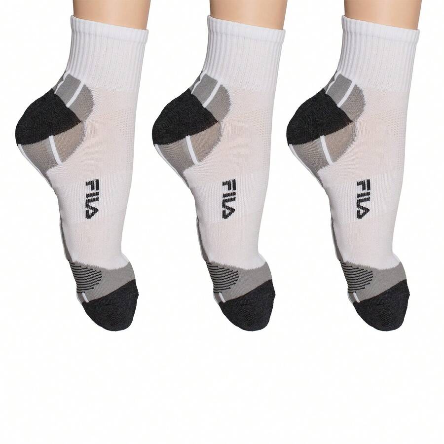 FILA Women Crew Socks - 白灰黑 - 查看 1