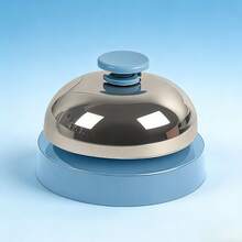 1pc Metal Buzzer Bell With Hand Clapper, Buzzer Microphone, Pet Training Calling Bell, Classroom Response Bell, Party Game Hand Clapper, Office Microphone Buzzer, Restaurant Service Call Bell - Hand Clapping Bell - View 1