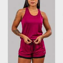 Women's 2-In-1 Gym Set With Compression Shorts And Racerback Tank Top For Exercise And Training - Junta - Ver 1