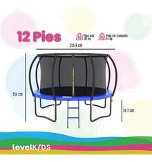 ¡RecomendadoTrampolín Brincolín De 12 Pies 3.65m Diámetro Con Escalera Color de la lona de salto Negro Color del cobertor de resortes Azul¡Top de Temporada - Negro-Verde - Ver 5