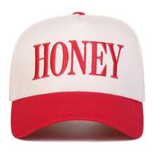 1pc Women's HONEY Trucker Hat, Personalized Letter Embroidery Baseball Cap, Streetwear Fashion Five-Panel Hat, Outdoor Sun Protection Casual Cap For Spring, Autumn, Travel, Beach - Multicolor - View 9