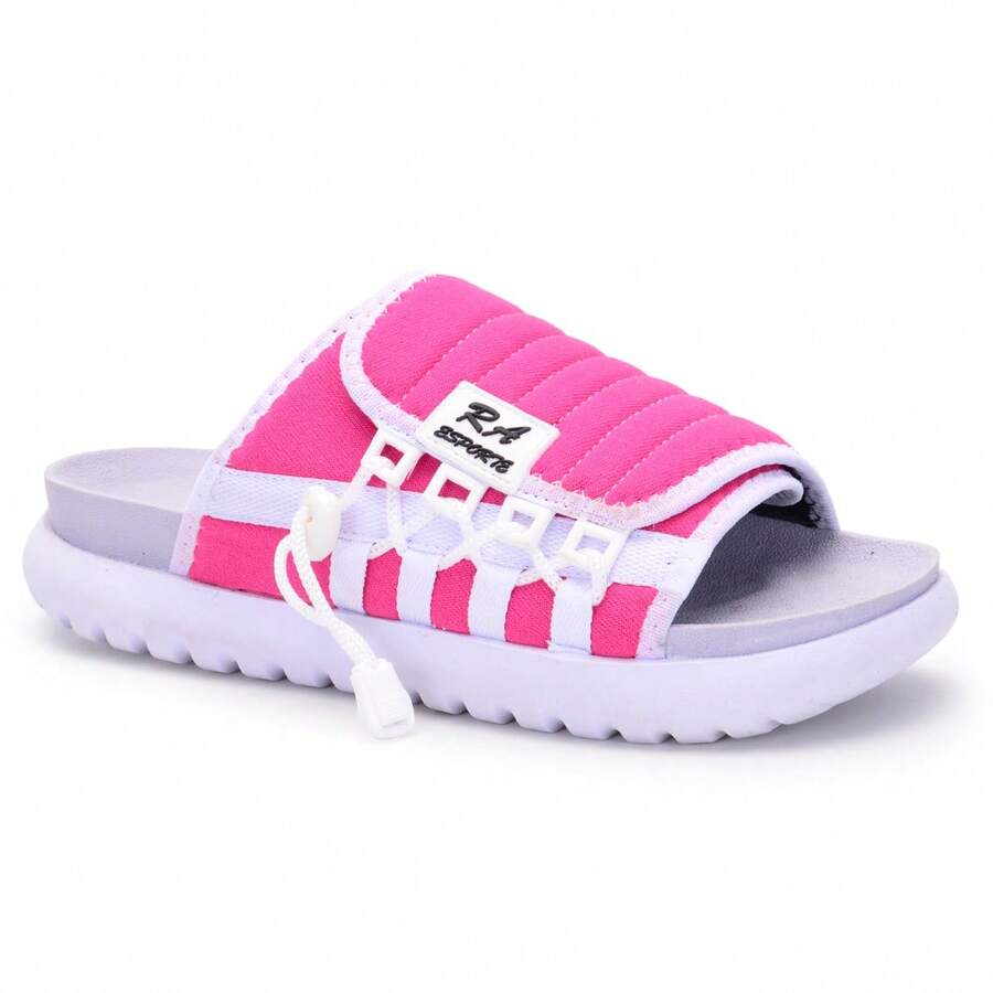 Asuna 3.0 Casual Polyester Lace-Up Outdoor Slippers - Pink and White - View 1
