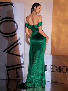 LOVE&LEMONADE Women's Sexy Green Off-Shoulder Backless Tie Formal Party Evening Dress - Green - View 7