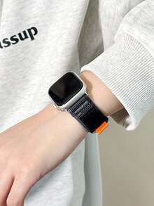 Huastonband 1条柔软舒适透气的黑色尼龙表带，可调节，兼容 Ultra 3/2/1 SE /S10/S11/S9/S8/S7/S6/S5/S4/S3/S2/S1，尼龙环扣，磁吸式表扣，适用于38/40/41/S10/11-42mm、42/44/45/46/49mm表盘，时尚美观，可快速调节尺寸。 - 黑色 - 查看 7