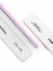 10支/15支/25支装矩形专业指甲锉，包含80/80目、100/180目指甲锉 - 灰色 - 查看 9