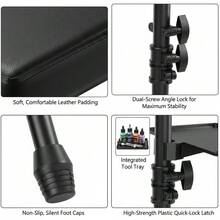 Adjustable Tattoo Armrest Stand With Tray & Tripod Base - Black - View 5