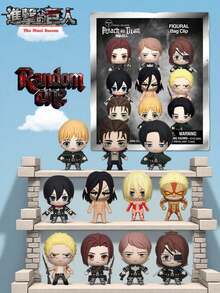 1PC Crunchyroll Officially Licensed AttackonTitan 3D Figural Foam Bag Clip Keyring Mystery Blind Bag Keychain Random One Levi Or Other Characters Cartoon Anime Blind Box For Friends As Birthday Anniversary Gifts - Multicolor - View 1