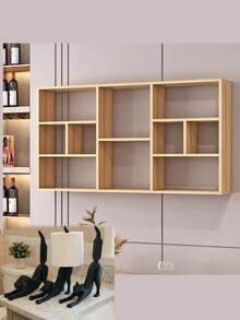 Colette Wall Shelf With 8 Compartments Wood Effect - Multicolor - View 4
