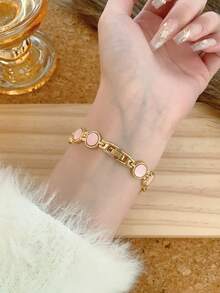 1 chiếc đồng hồ nữ thời trang mới, mặt số tam giác thanh lịch, đồng hồ thạch anh dành cho doanh nhân, phù hợp cho sinh hoạt hàng ngày, tiệc tùng và các sự kiện trang trọng. - Hồng - Xem 6
