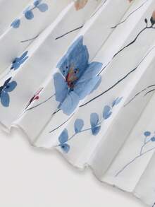 Bộ váy xòe xếp ly eo in hoa thanh lịch dành cho nữ, kèm áo khoác voan, thích hợp cho hẹn hò, ngày Valentine, kỳ nghỉ xuân. - Nhiều màu - Xem 9