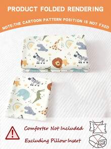 Bộ đồ dùng giường ngủ cho bé họa tiết động vật, làm từ chất liệu polyester in kỹ thuật số, phù hợp cho cả bé trai và bé gái, có thể dùng để trang trí phòng ngủ, làm quà tặng và đồ dùng trong các dịp lễ. Bao gồm 1 vỏ chăn hai mặt và 1 vỏ gối một mặt. - Nhiều màu - Xem 6