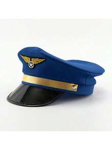 1pc Carnival Party Pilot Hat, Aviation Captain Hat, Stage Prop Performance Wide Brim Hat, Adult Aviation Crew Pilot Cap, Costume Role Play Hat - Multicolor - View 11