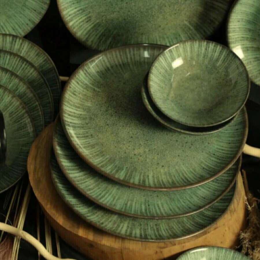 Tunisia Green Dinner Plate Set 29cm - Alleanza - Green - View 1