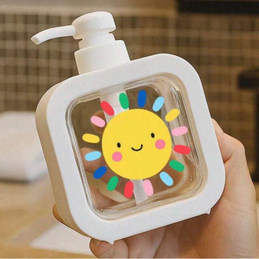 1 bình đựng xà phòng dễ thương với thiết kế mặt trời cười và cá cầu vồng, thích hợp cho phòng tắm, nhà bếp, phụ kiện bồn rửa, đựng nước rửa chén, xà phòng, nước rửa tay, sữa tắm, chai đựng sữa dưỡng thể sáng tạo. - Mặt trời hoạt hình - Xem 1
