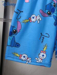 Disney 两件套男童卡通印花弹力吊带背心和短裤套装，休闲夏季服装 - 藍色 - 查看 7