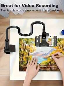 360°可调节鹅颈床头手机支架，灵活夹式安装，适用于桌面、床边，兼容所有手机 - 多色 - 查看 2