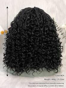 Tóc giả ren phía trước độ nét cao 13x6, tóc giả bện kiểu Bohemian 18 inch, đã cắt sẵn, chất liệu sợi cao cấp, phù hợp cho người mới bắt đầu, thích hợp cho Ngày Valentine. - màu đen - Xem 8