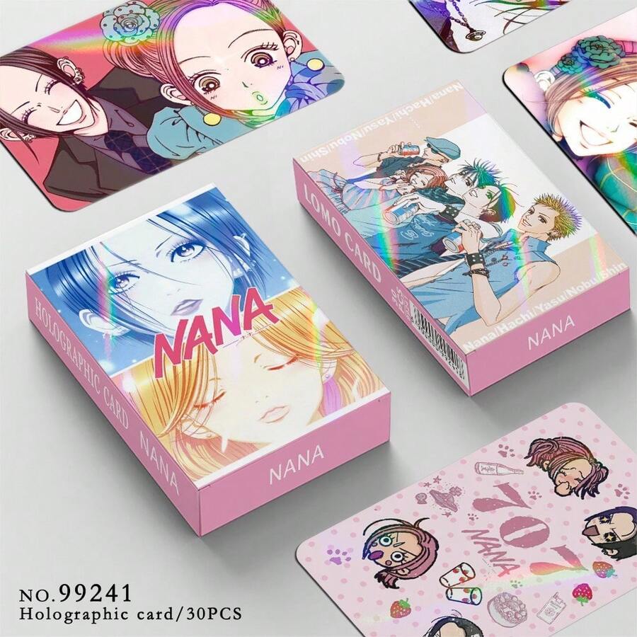 NANA 30张/盒 或 92张/盒（60张Lomo卡+32张贴纸），精美明信片，高清照片卡，收藏卡，粉丝周边商品，小礼物，万圣节和圣诞节礼物 - 彩色 - 查看 1