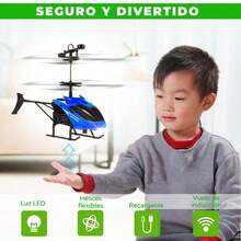 Juguete Dron Helicóptero Control Sensor Recargable - Azul - Ver 6