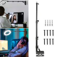 110cm Triangle Wall Mount Light Stand Boom Arm For Ring Light 1/4" 3/8" Screw - Black - View 5