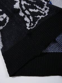 Áo tank top dệt kim không tay cổ chữ V, họa tiết khủng long hoạt hình ngộ nghĩnh, phong cách đường phố thường ngày, màu đen, dành cho nam và nữ, unisex, thích hợp mặc mùa xuân/hè. - màu đen - Xem 8