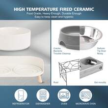 Upgraded Ceramic Dog Bowl Set - Dual Layer With Stand - Splash-Proof Food & Water Bowls - Microwave & Dishwasher - Neck-Protecting Design - Suitable For Small To Medium - 2pcs 850ml (28.74oz) - 850ml * 2 - View 3